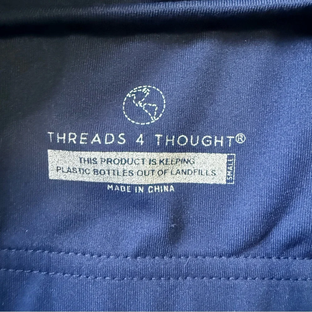Threads 4 Thought Jax Crop Top Raw Denim Navy Blue Size Small Women’s Sports Bra